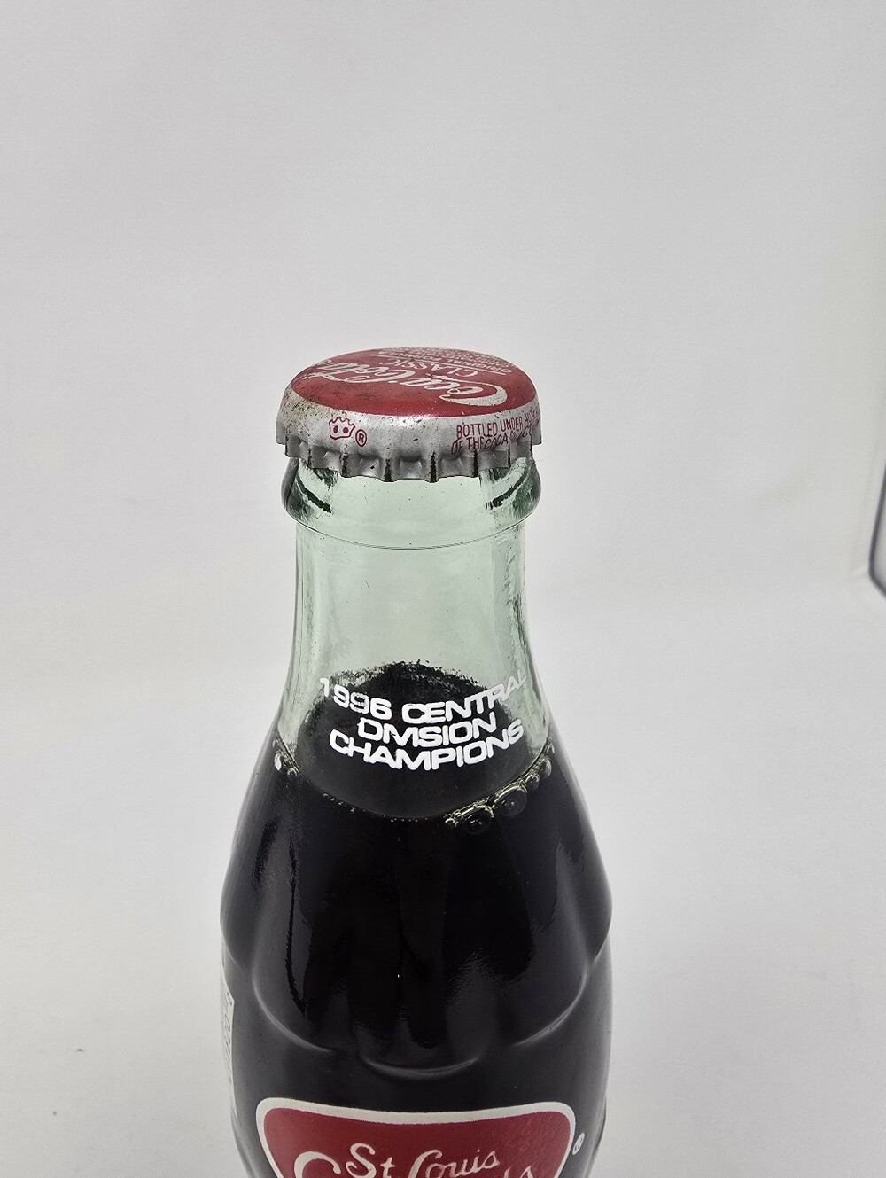 Coca Cola Glass Bottle Vintage 90s St Louis Cardinals Baseball 1996 Div Champs - Picture 2 of 11